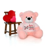 Huge 5 Feet Personalized Love Teddy Bear - Choose From 7 Colors